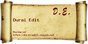Durai Edit névjegykártya
